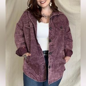 ZENANA PREMIUM COTTON WOVEN VINTAGE WASHED SHACKET NWOT Size 3X